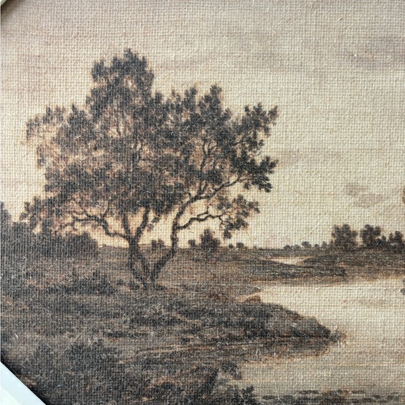 Hearth & Hand with Magnolia Horizontal Landscape Lake Burlap Framed Wall Art - Picture 8 of 16